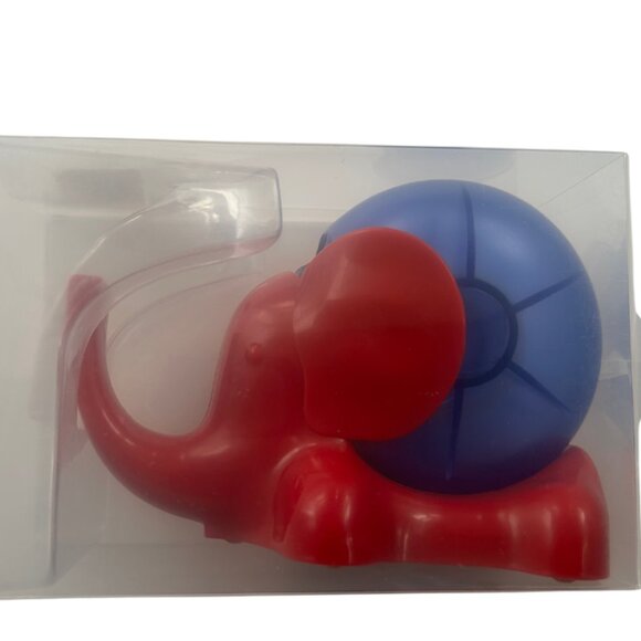 🎄 NIB 🛍️Pottery Barn Kids 🎁 Elephant Tape Dispenser Red Blue Collectible RARE - Picture 3 of 3